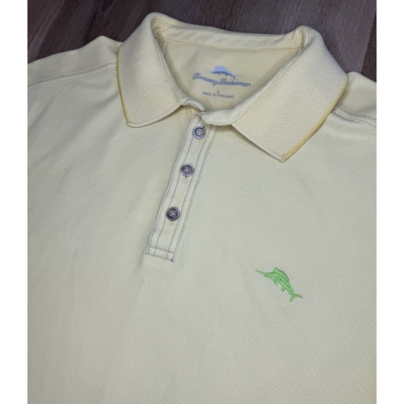 Tommy Bahama Other - Tommy Bahama Mens‎ Short Sleeve Polo Shirt Yellow Golf Island Vacation Large